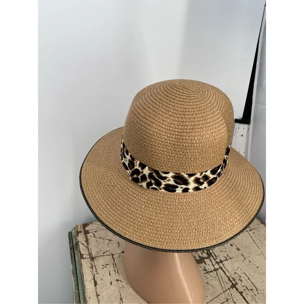 NWT Leopard trimmed Bowler hat